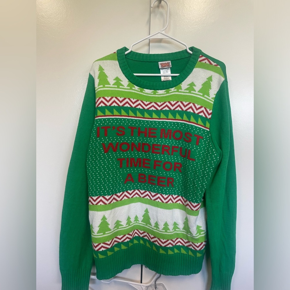 Ugly Christmas sweater beer lover. Size large. Worn once.